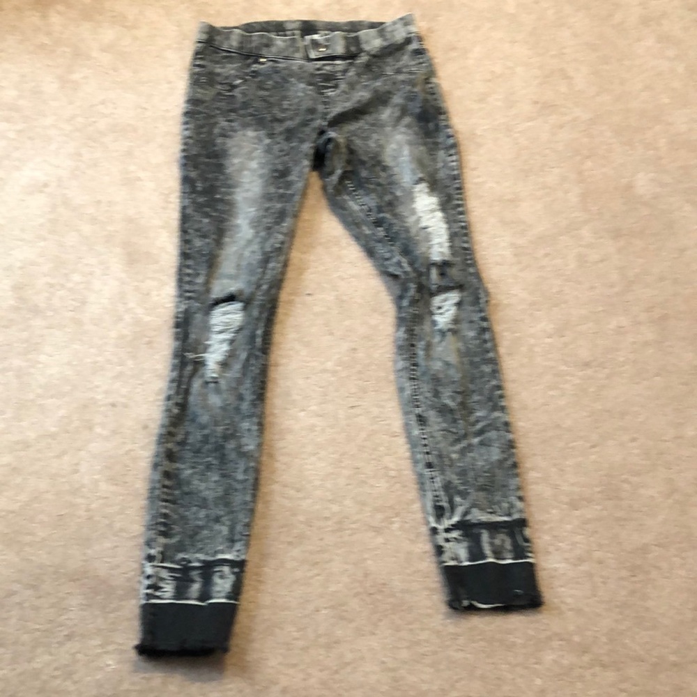 Black stone washed stretchy